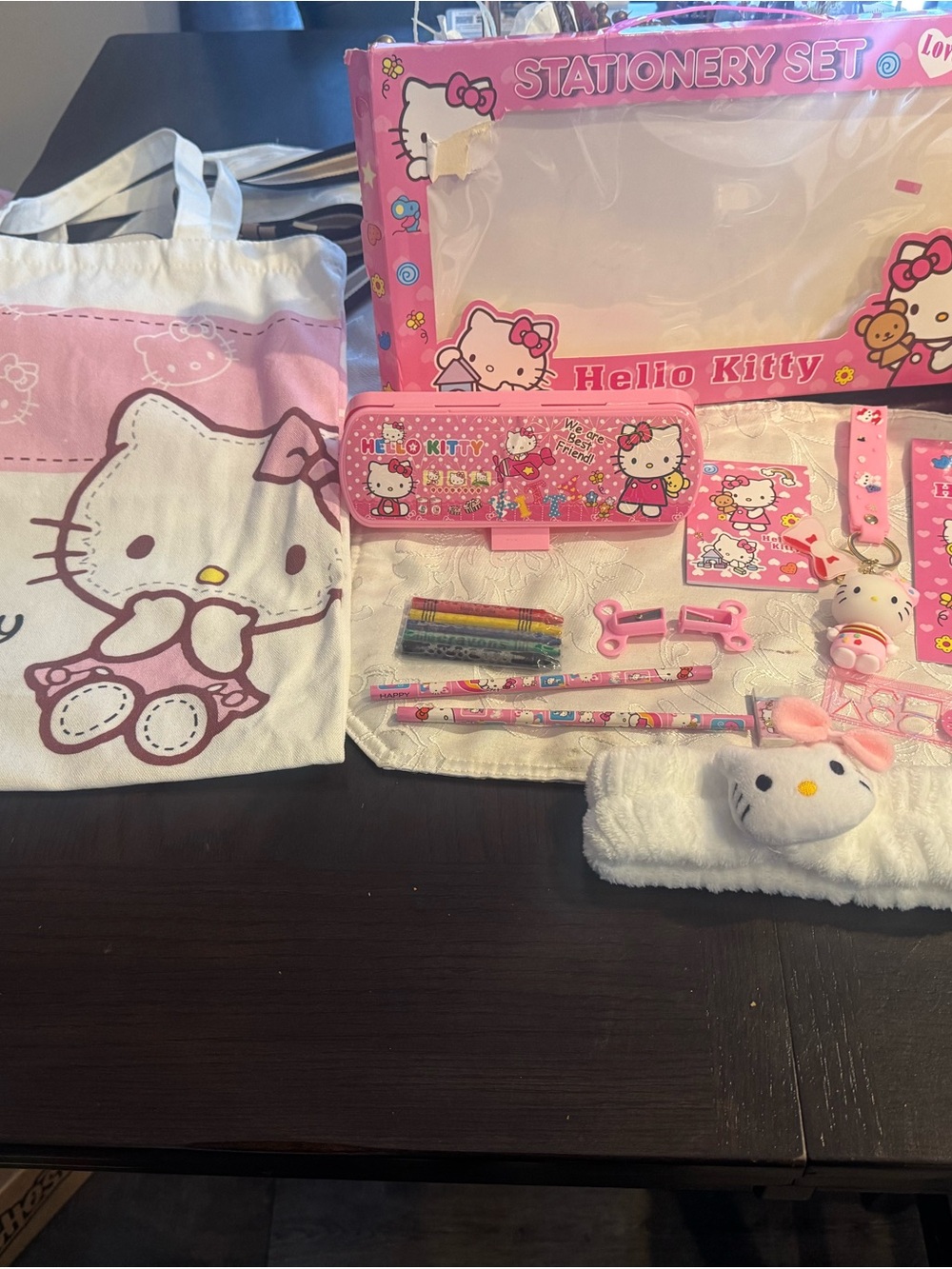 Hello Kitty Pink and White Tote & Stationery Gift Set